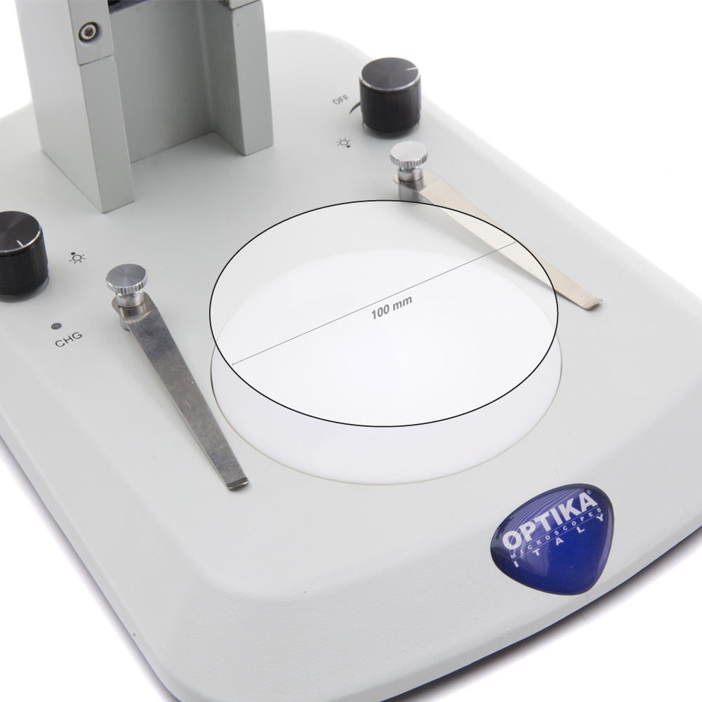 Ultra-flat base with Ø 100 mm disc for diffused transmitted light